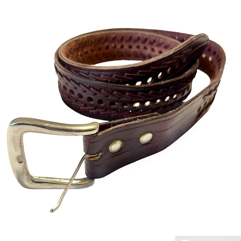 100% leather sienna brown belt